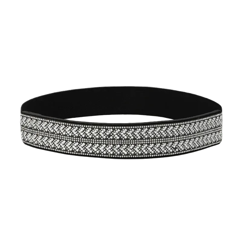 Ceinture à strass brillants colorés pour femme